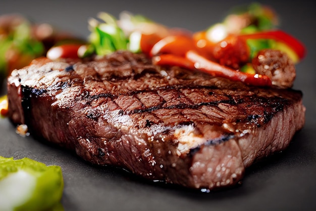 Grilled Beef Steak Background