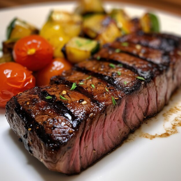 Grilled beef with tomato