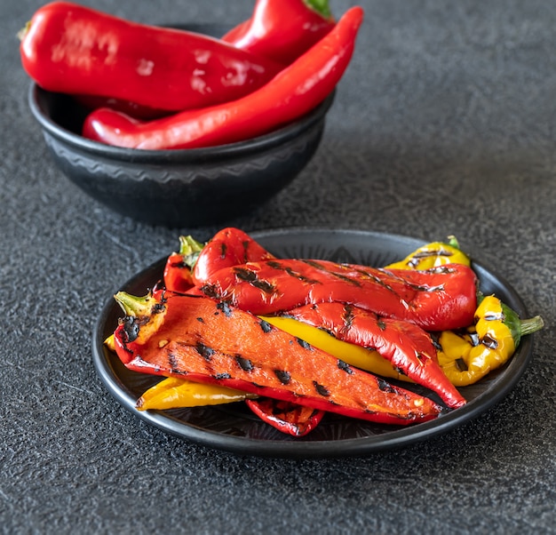 Grilled bell peppers