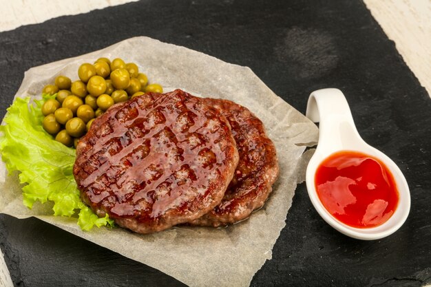 Grilled burger cutlet