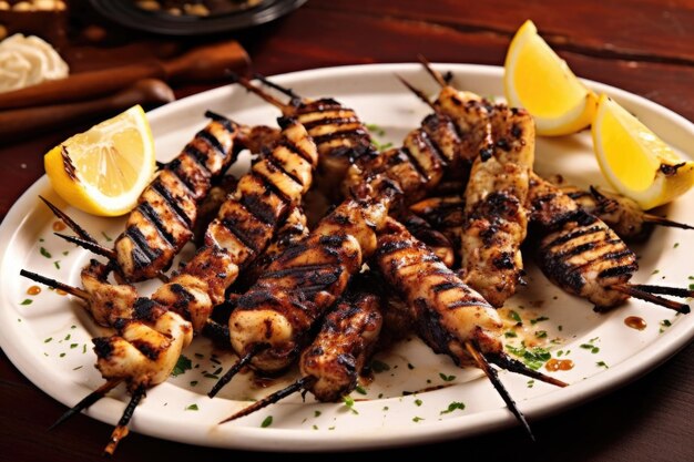 Grilled calamari with grill marks and sea salt flakes created with generative ai