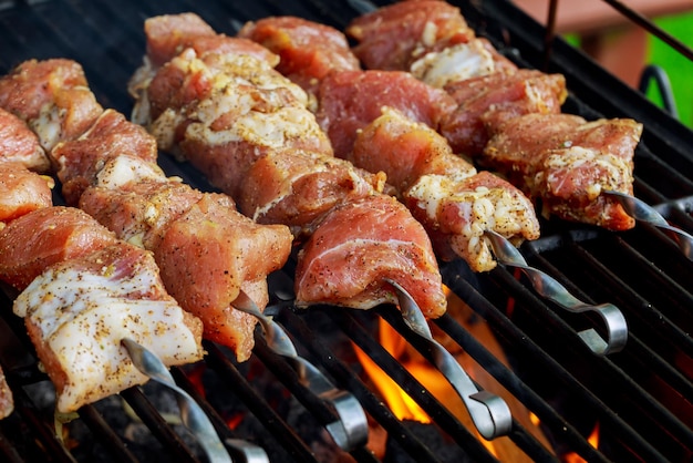 燻製肉の串焼きで焼いたコーカサスバーベキュー