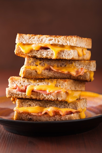 Grilled cheese and bacon sandwich