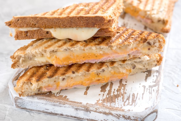 Grilled cheese sandwich with ham