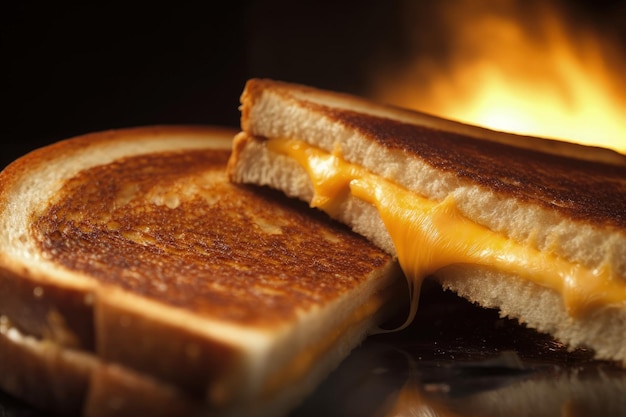 A grilled cheese sandwich with melted cheese generative AI