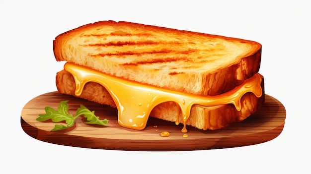 Photo grilled cheese on wooden board 2d game art inspired illustration