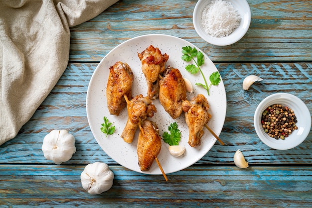 grilled chicken barbecue with pepper and garlic