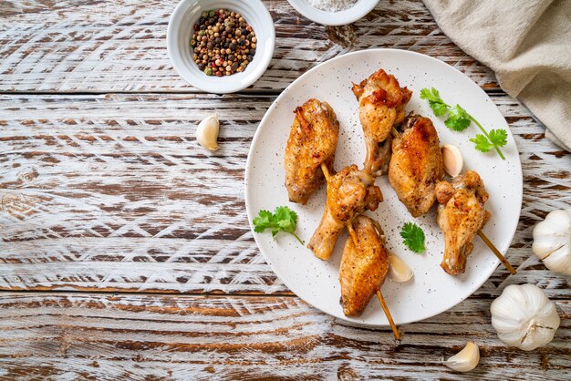 grilled chicken barbecue with pepper and garlic