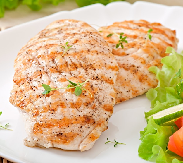 鶏の胸肉と野菜のグリル