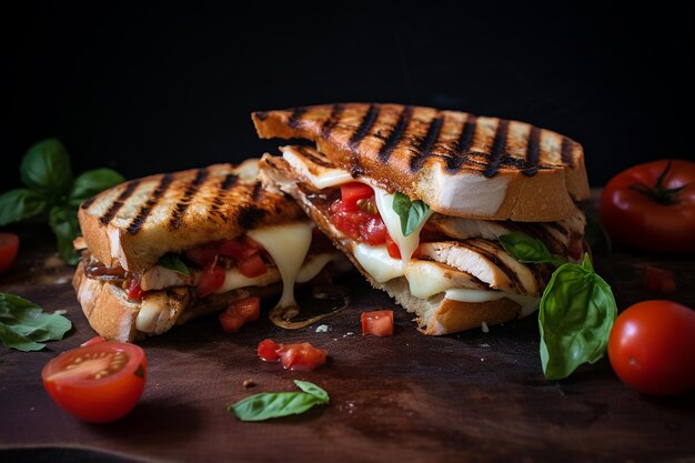 Foto pollo alla griglia caprese panini