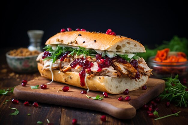 Курица на гриле и грецкий грецкий орех Ciabatta