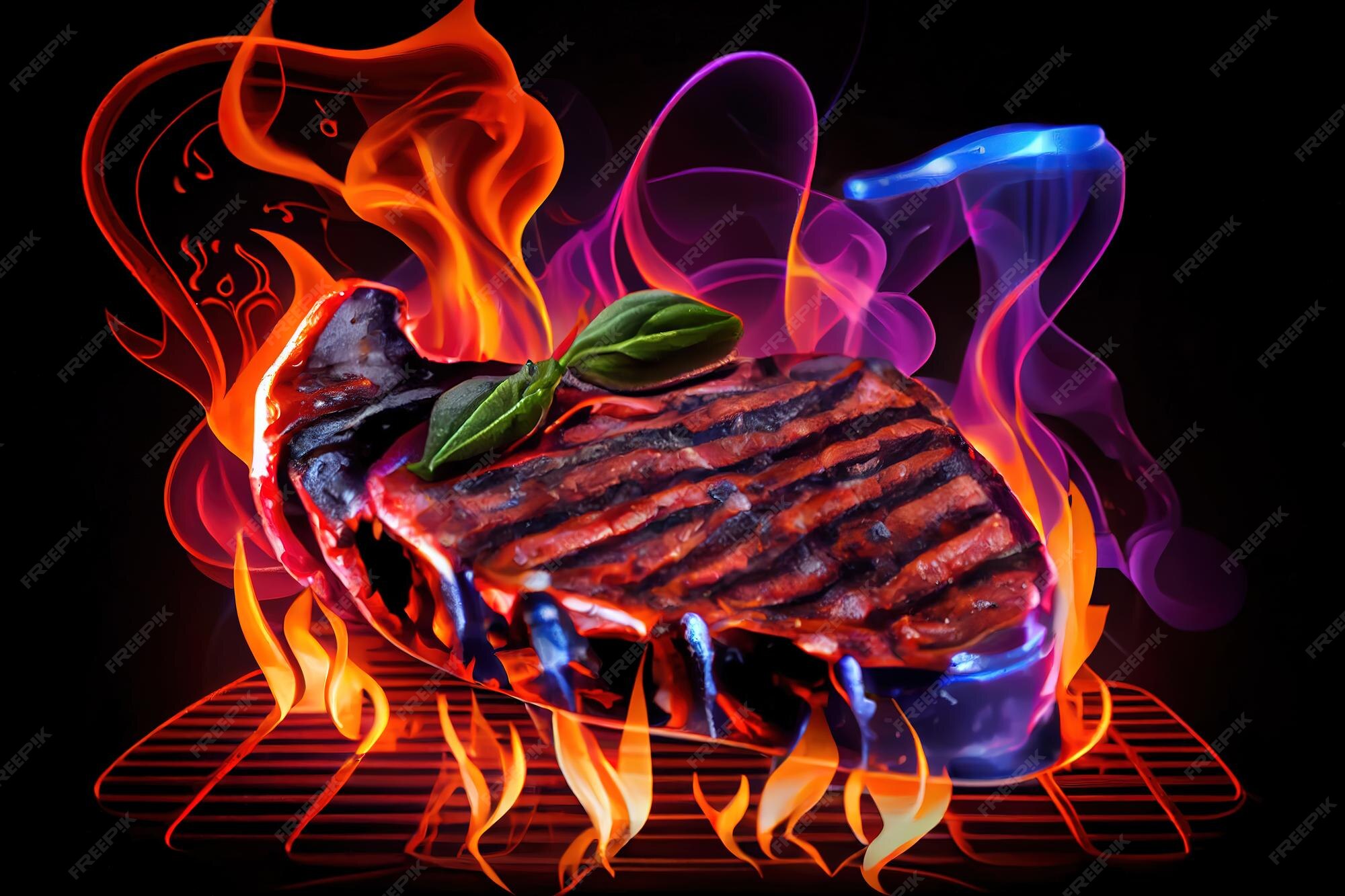 Premium AI Image Grilled Chicken Legs On The Flaming Generative Ai premium-ai-image-grilled-chicken-legs-on-the-flaming-generative-ai
