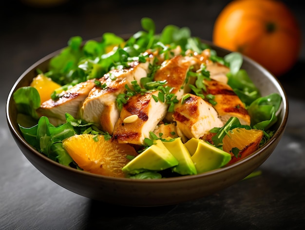 Grilled Chicken Salad with Avocado and Citrus Ai Generative