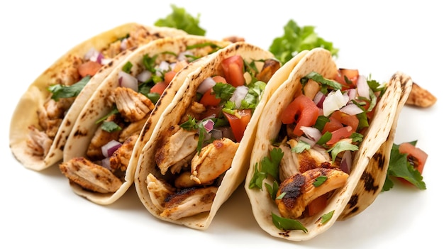 Grilled Chicken Tacos with Fresh Vegetables and Avocado