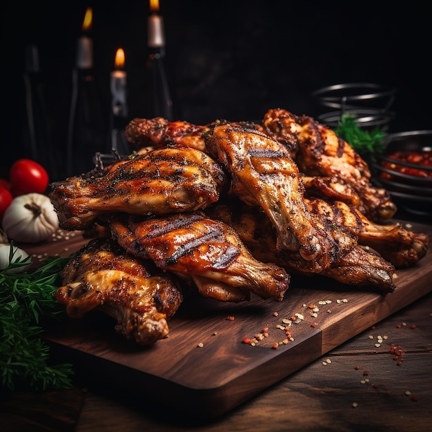 Grilled chicken wings