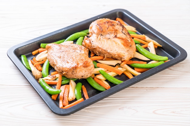 grilled chicken with vegetable