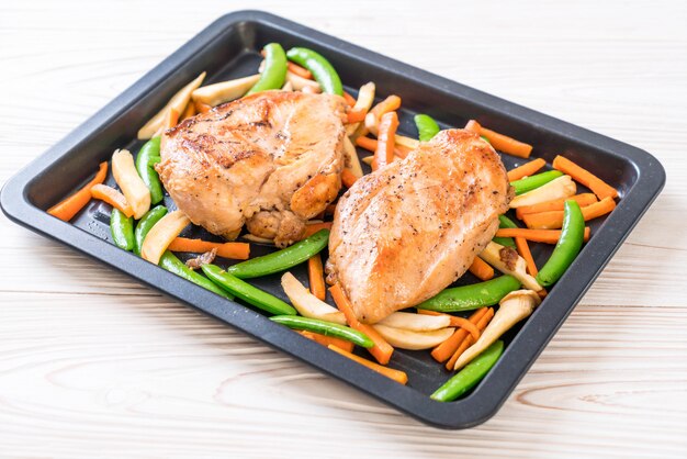 grilled chicken with vegetable