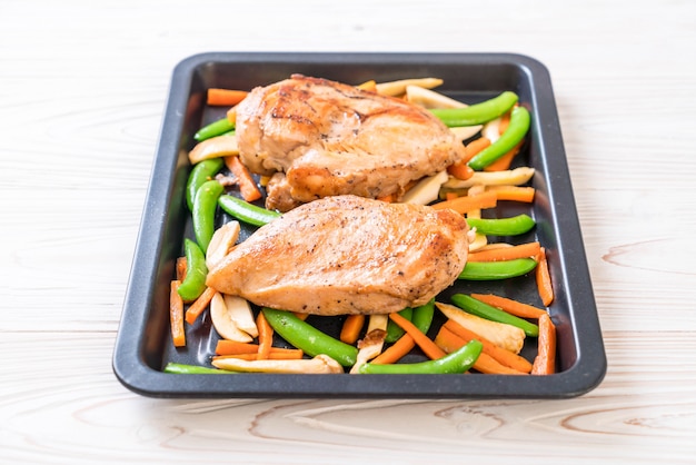 grilled chicken with vegetable