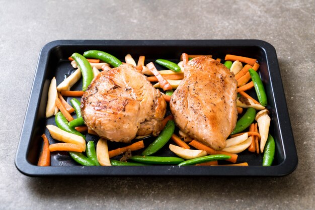 grilled chicken with vegetable