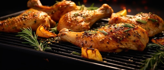 Grilled chicken with wonderful herbs Generative AI