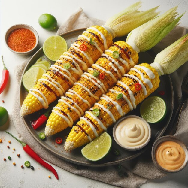 grilled corn on a plate