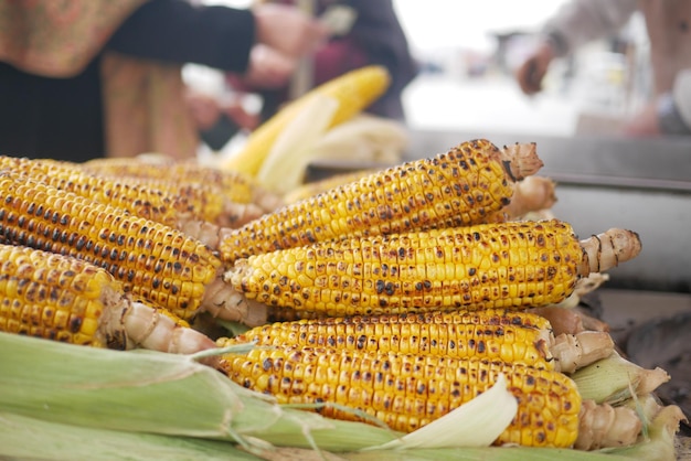 Grilled Corn for sale in a market stall in istanbul