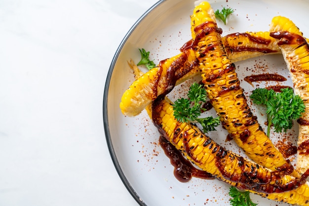 grilled corn with bbq sauce