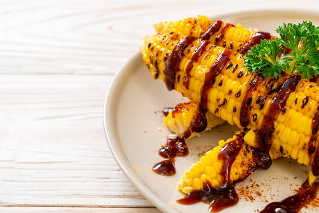 grilled corn with bbq sauce