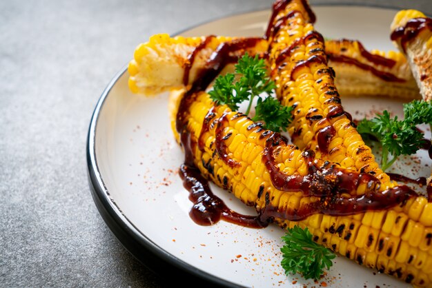 grilled corn with bbq sauce