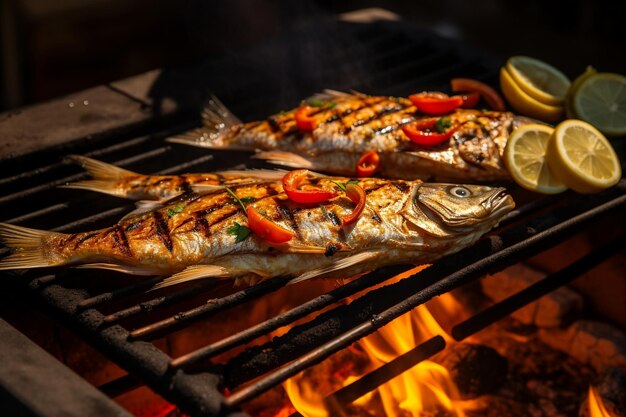 Grilled Dorado Fish with Lemon Generative AI