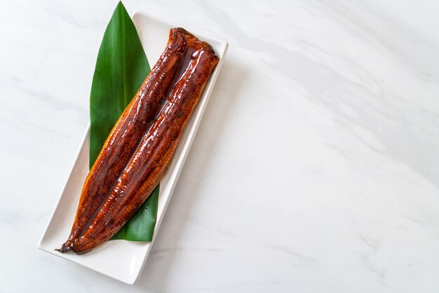 grilled eel or grilled unagi with sauce  (Kabayaki). .Japanese food.