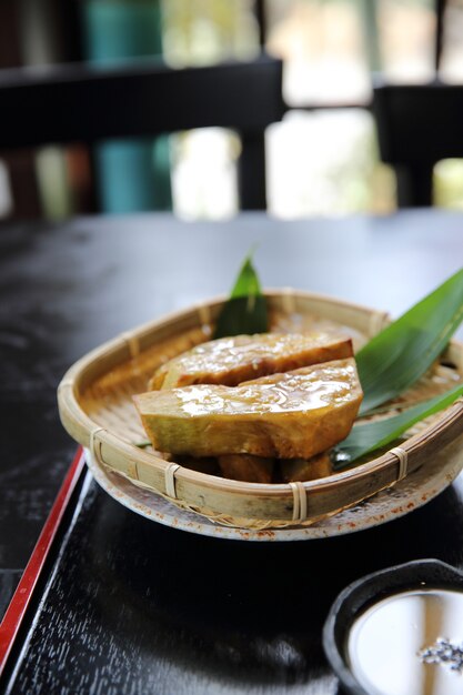 Grilled eggplant with miso dip Japanese food