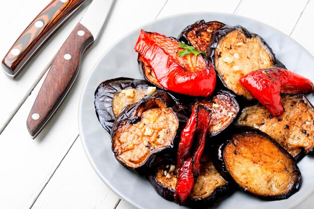 Grilled eggplants slices