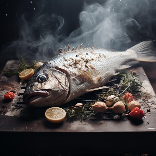 Photo grilled fish photography