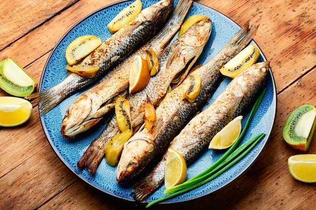 Grilled fish on a plate