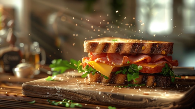 Сэндвич с жареной ветчиной и сыром сандвич с жаренной ветчиною и сыром