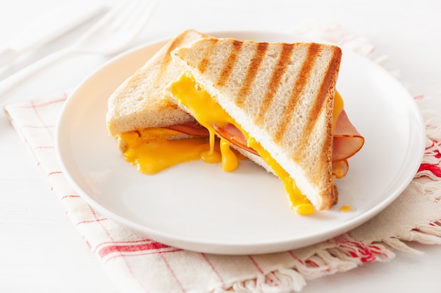 Grilled ham and cheese sandwich