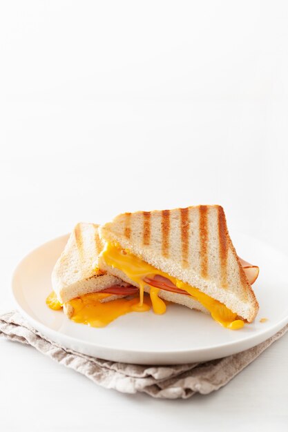 Grilled ham and cheese sandwich