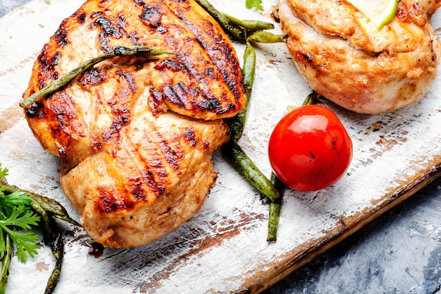 Grilled healthy chicken breasts