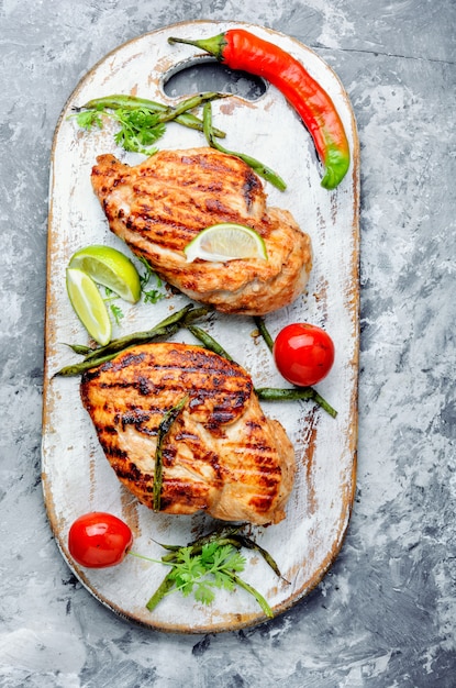 Grilled healthy chicken breasts