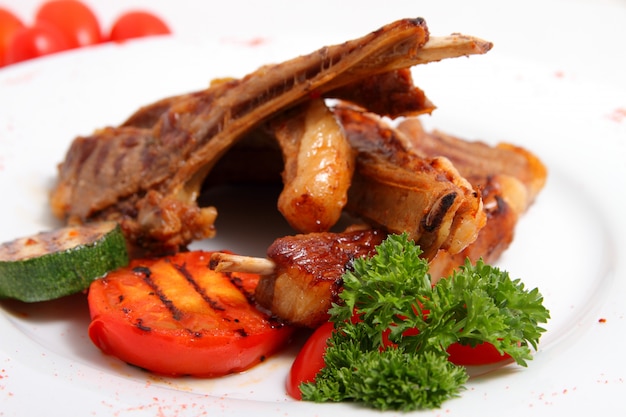 grilled lamb with grilled vegetables