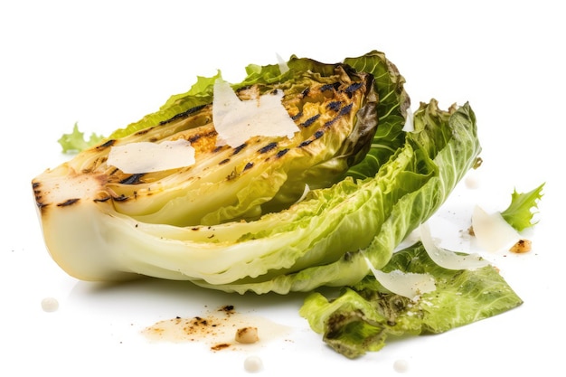 Grilled Lettuce Green Romaine Lettuce Leaves Barbecue Abstract Generative AI Illustration