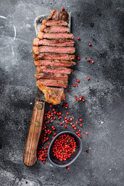 Grilled marbled beef steak.