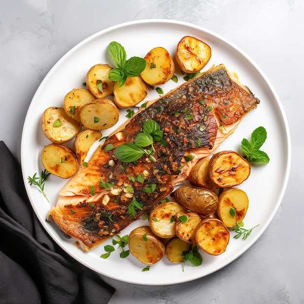 Grilled Marinated Trout with Potatoes