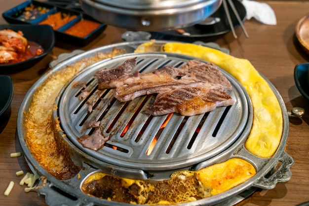 Grilled meat in Korean style or Korean BBQ