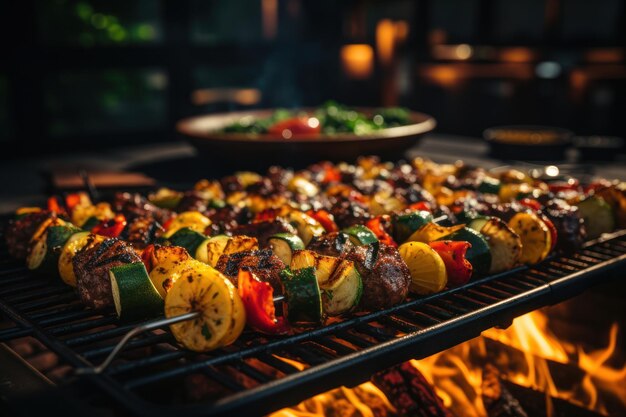 写真 グリルで焼いた肉