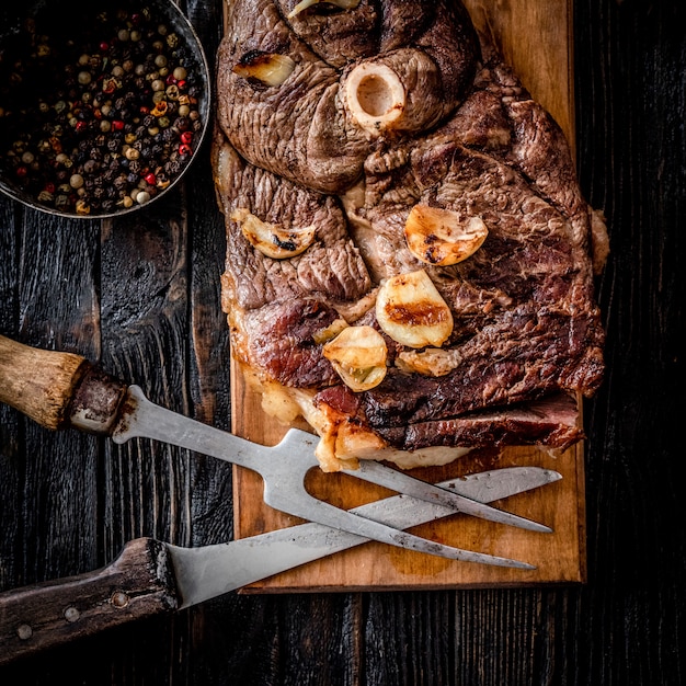 Grilled meat on a table