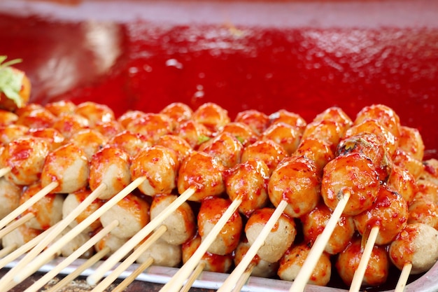 grilled meatball at street food