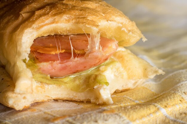 Foto panino panini alla griglia panino al formaggio con formaggio fuso