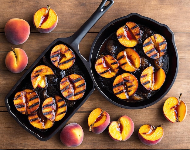 Photo grilled peaches